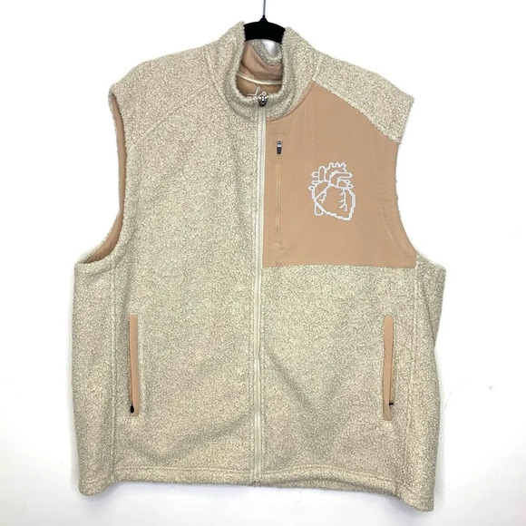 Jackets & Blazers - Lubdub Apparel Code  Cozy Light Tan Faux Sherpa Fleece Zip Up Vest Size XL